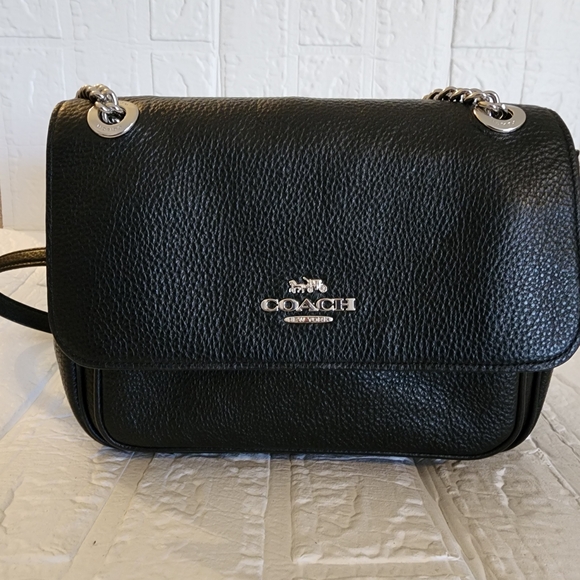 Coach Black Pebbled Leather Crossbody Bag - Picture 1 of 9